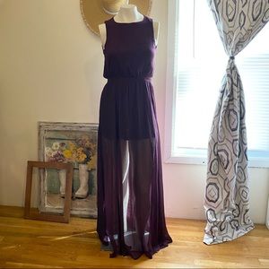 🍇 Tobi // Sheer Open Back Dress with Slits